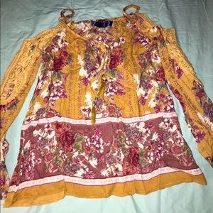 Anthropologie Blue Rain Top Small